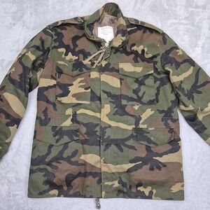 Duck Bay Cold Insultated Woodland Camo M-65 Field Jacket Camo Mens M RN 42000